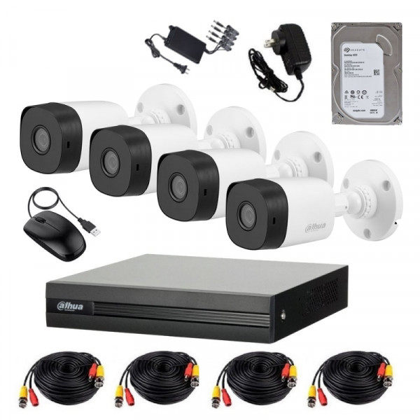 Комплект 4-х Уличные HD-CVI Камеры +1Tb HDD DVR Dahua DH-KIT/XVR1B04/4-B1A21N