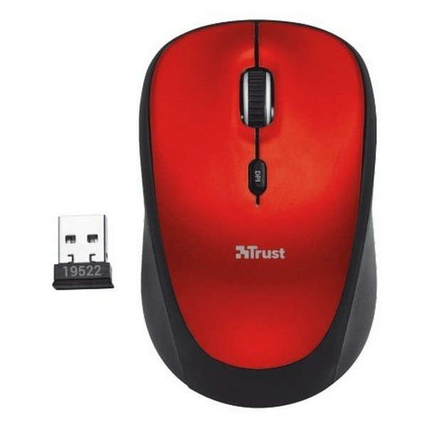 Мышь беспроводная Trust Yvi Wireless Mouse - red (19522)