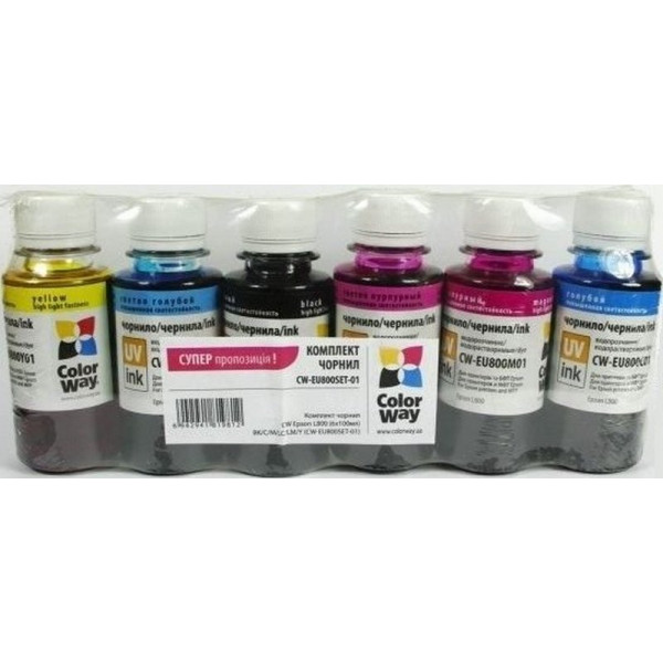 Mürəkkəb ColorWay Ink set Epson 6x100ml (CW-EU800SET01)