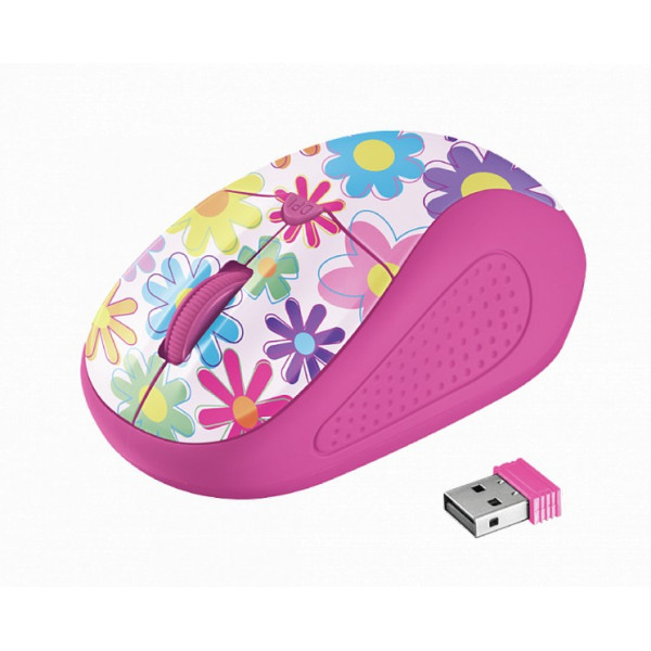 Simsiz siçan Trust Primo Wireless Mouse - pink flowers (21481)