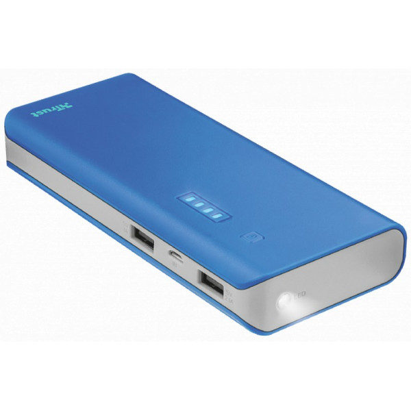 Portativ enerji yığma cihazı (Power Bank) Trust Priomo Powerbank 10000 Blue (22072)