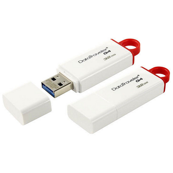 USB-Флешка Kingston 32GB USB 3.0 DataTraveler I G4 (White + Red)