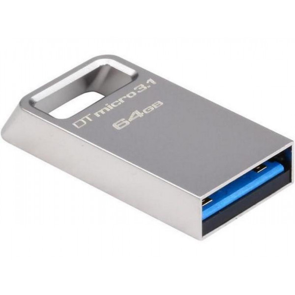 USB-Флешка Kingston 64GB DTMicro USB 3.1/3.0 Type-A metal ultra-compact drive