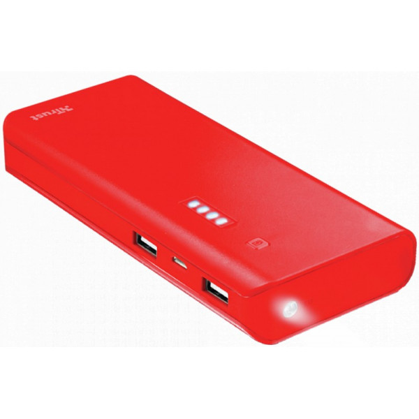 Portativ enerji yığma cihazı (Power Bank) Trust Primo Powerbank 10000 mAh Red 22752