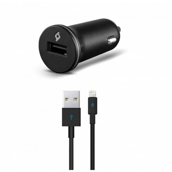 Avtomobil üçün enerji yığma cihazı T-tec Compact USB In-Car Charger, 1A, for iPhone,Black