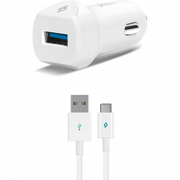 Avtomobil üçün enerji yığma cihazı T-tec SpeedCharger QC 3.0 In-Car Charger, 18 W with Type-C