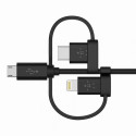 Универсальный кабель Belkin Universal Cable with Micro-USB, USB-C and Lightning Connectors