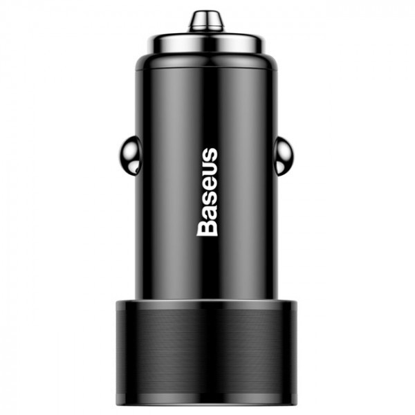 Автомобильное зарядное устройство Baseus Small Screw Series 2USB 3.4A + Lightning Cable Black