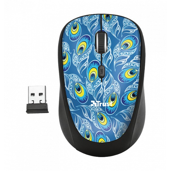 Simsiz siçan Trust Yvi Wireless Mouse - peacock (23388)