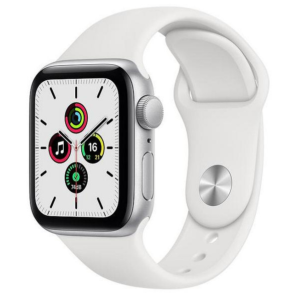 Ağıllı saat Apple Watch SE 40mm Silver Aluminum Case with White Sport Band - Silver